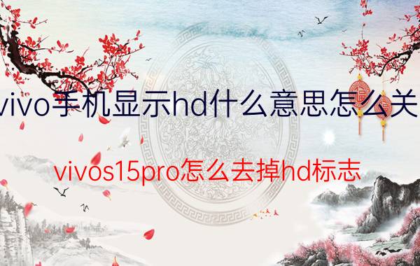 vivo手机显示hd什么意思怎么关闭 vivos15pro怎么去掉hd标志？